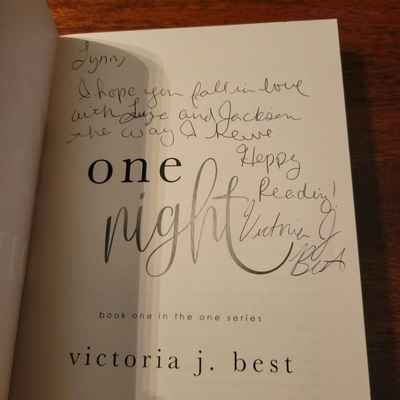 One Night By Victoria J. Best Romance Paperback Book *SIGNED* - Picture 3 of 4